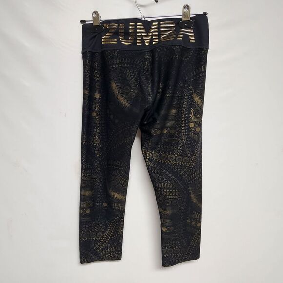 Zumba Wear Spicy Womens Legging Small Black Satin‎ Yoga Workout pants capri - Picture 1 of 8